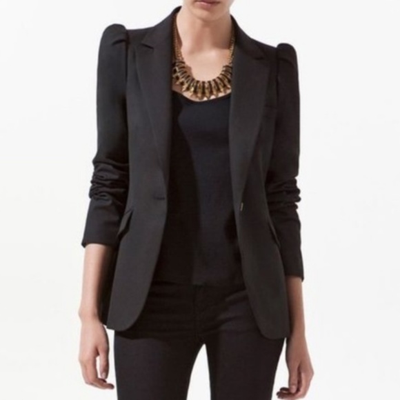 zara puff sleeve jacket